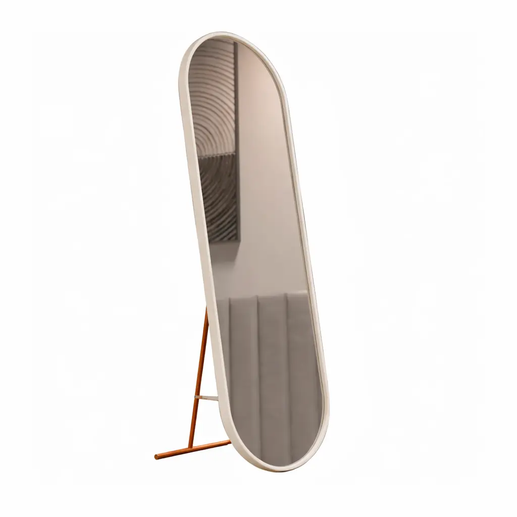 Espejo Tocador JB Alamanda Oval OffWhi/Bronce