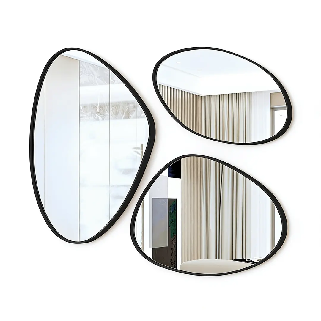 Espejos Decorativos JB Orgánico Alamanda de 3 Piezas P/M/G Negro